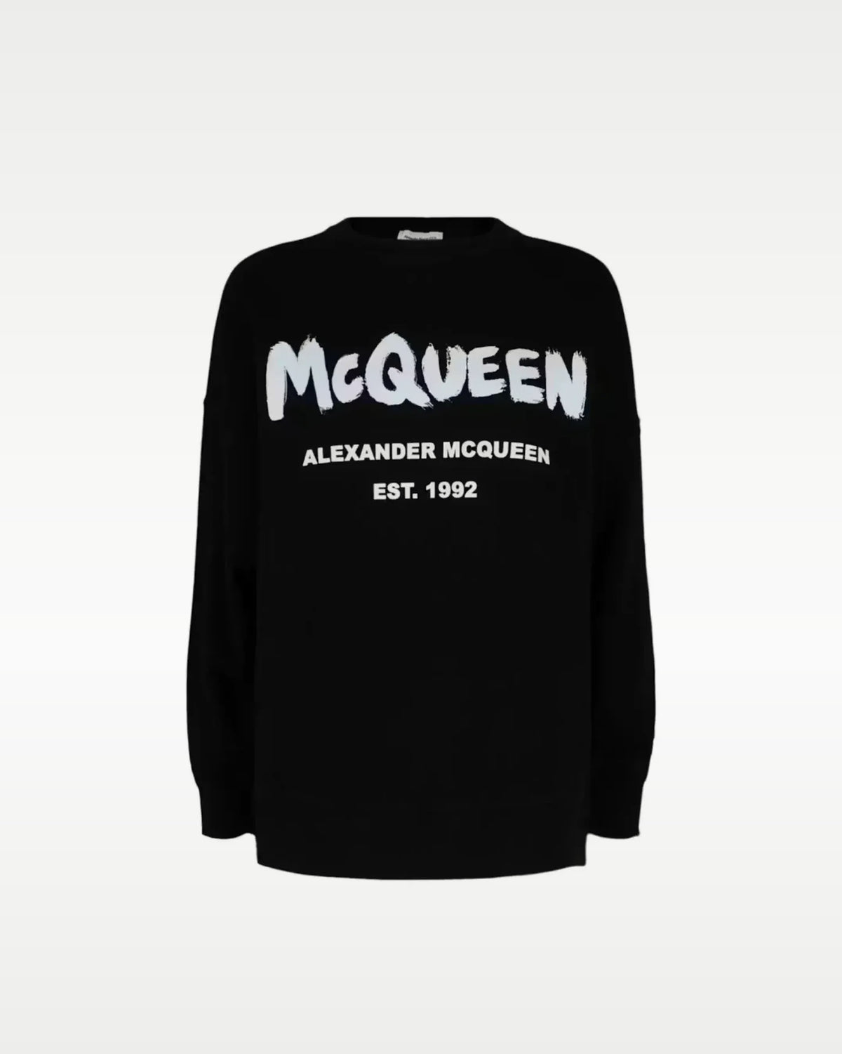Alexander McQueen Crewneck Graffiti Negro