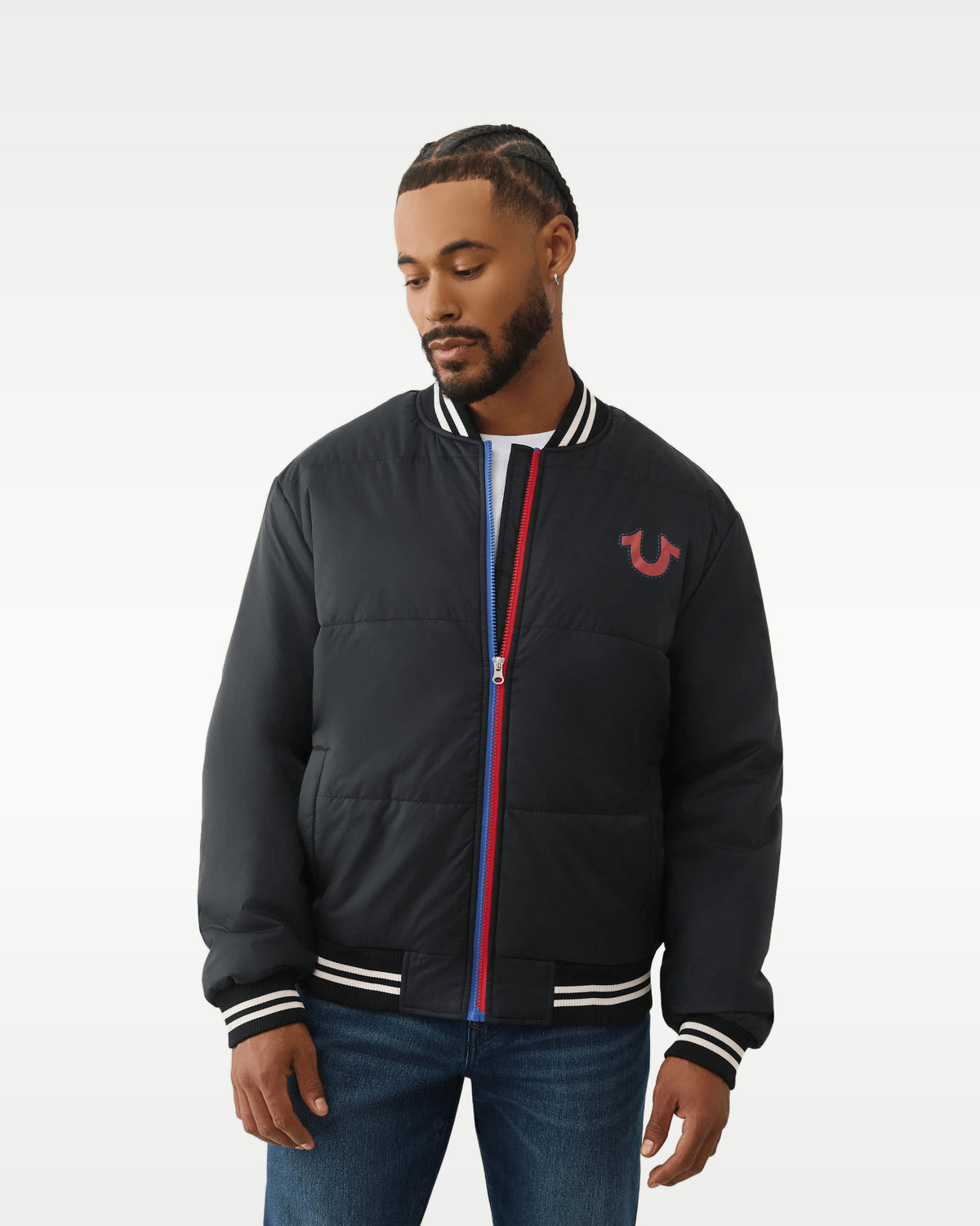 Chamarra True Religion Two-Tone Zip Puffer Negra — vista 2