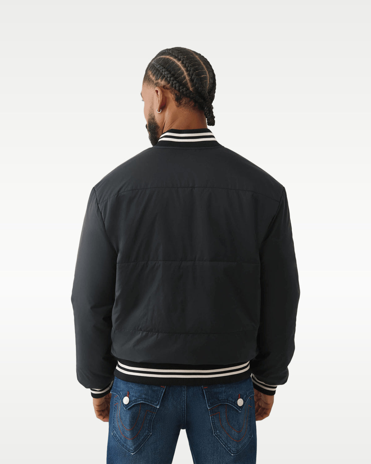 Chamarra True Religion Two-Tone Zip Puffer Negra — vista 4