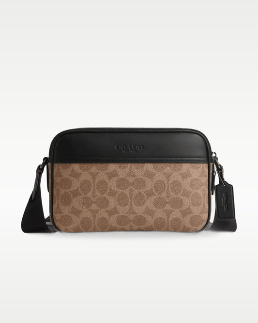 Coach Graham Crossbody Signature Tan Black