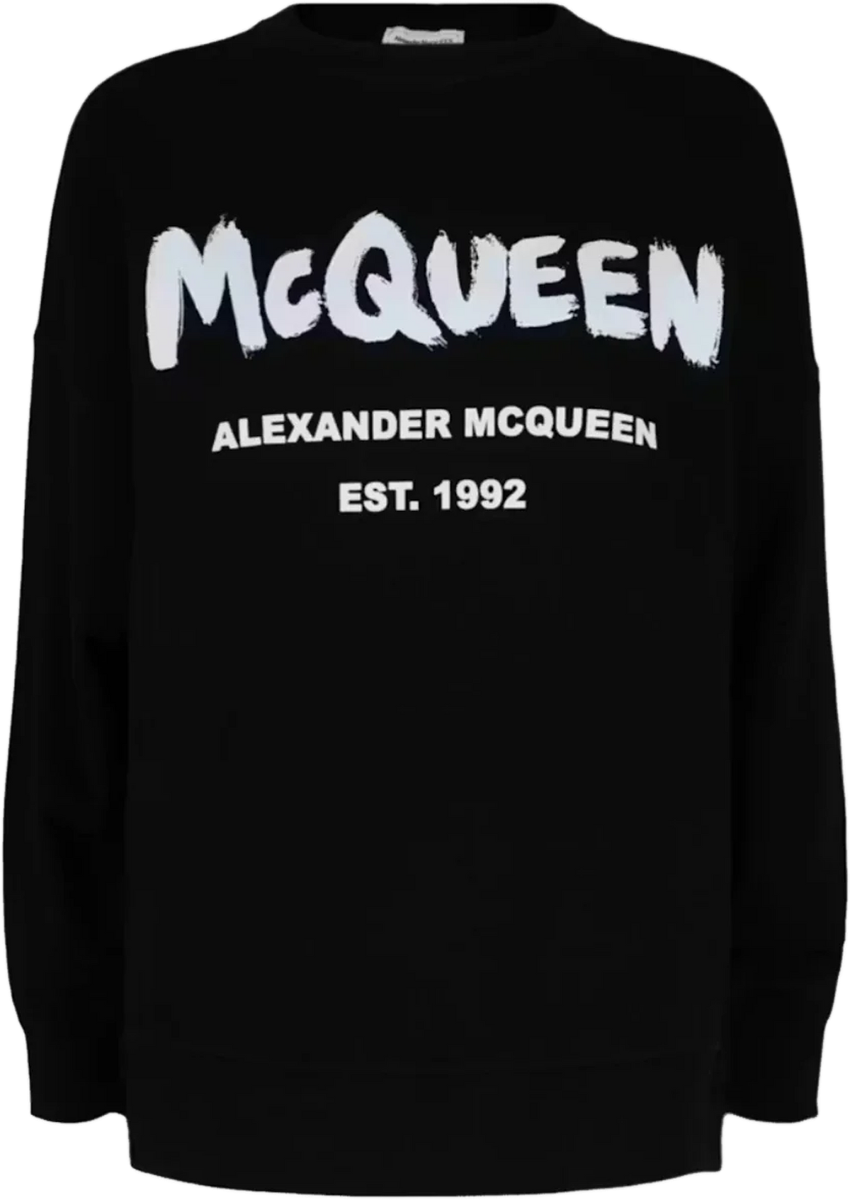 Alexander McQueen Crewneck Graffiti Negro