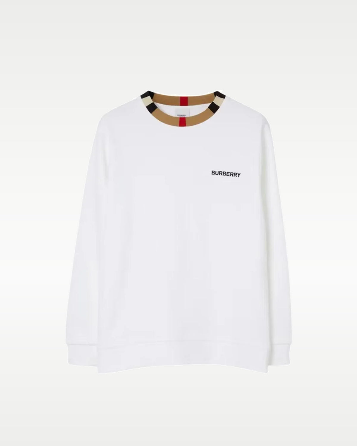 Sudadera Burberry Check Trim Blanca