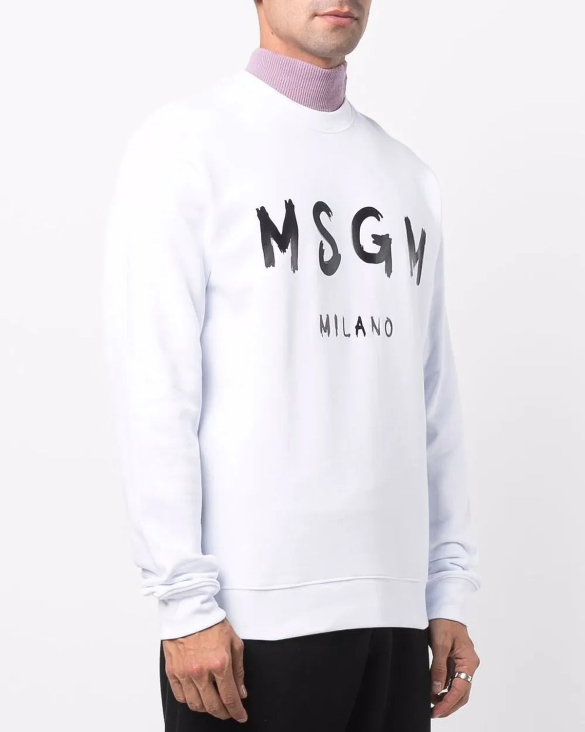 Sudadera MSGM Brushed Logo Blanca — vista 2